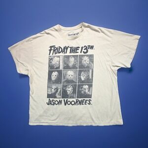 Friday the 13th Jason Voorhees Horror Graphic T-Shirt Beige 3XL